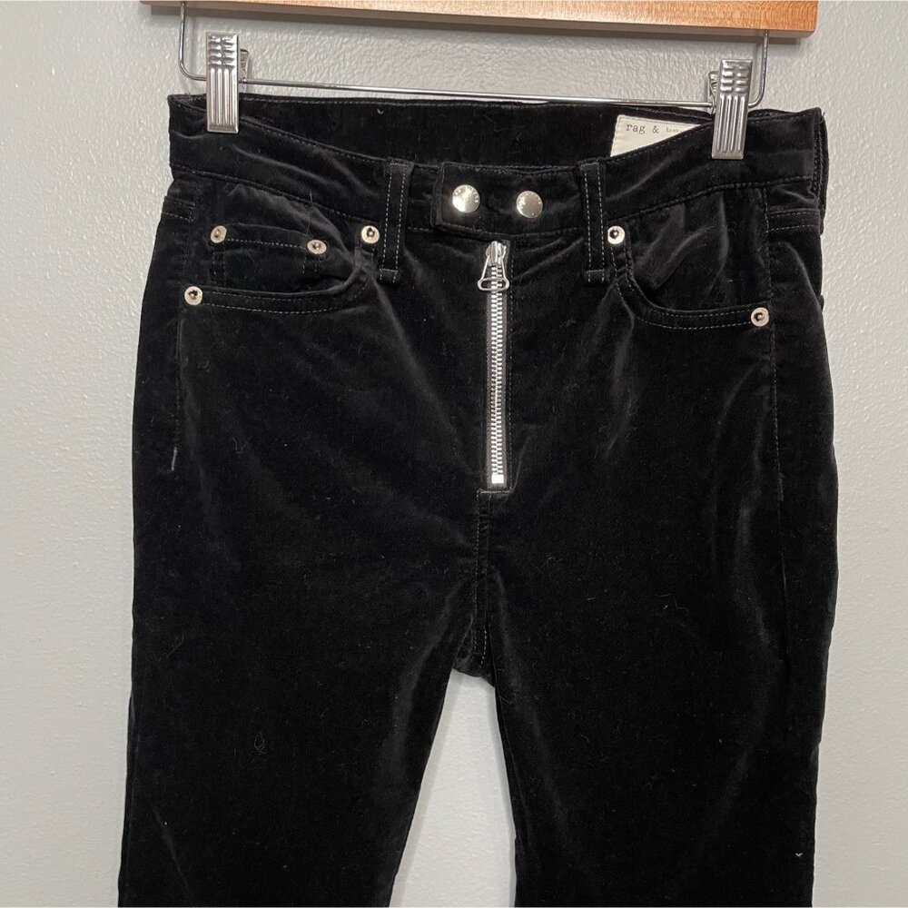 RAG & BONE Black Velvet Dojo Pants sz 26 - Picture 6 of 7